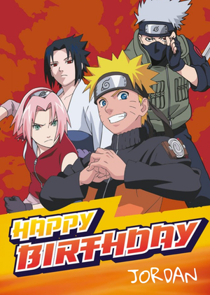 Moonpig Naruto Characters Personalise Name Birthday Card