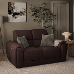 Arabella 2 Seater Power Recliner Sofa with Power Headrest and Speakers in Chestnut Leather