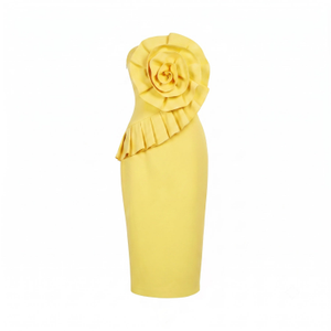 Rio Chartreuse Linen Dress (M)