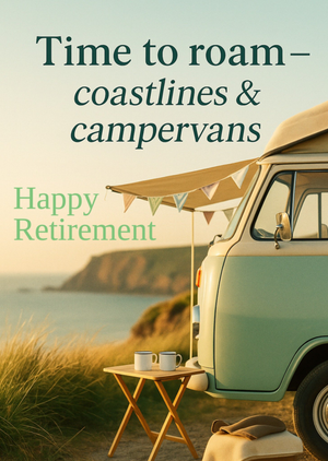 Moonpig Time To Roam Coastal Campervan Retirement Card