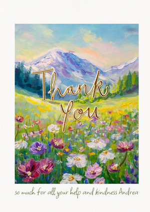 Moonpig Traditional Landscape Thank You For Your Help And Kindness Card