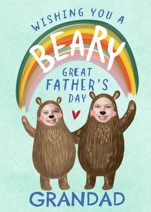 Moonpig Trading Faces Wishing You A Bear Great Father's Day Grandad Photo Upload Card
