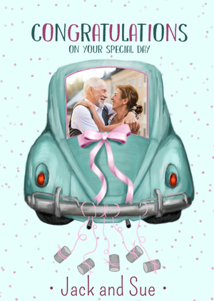 Moonpig Car Photo Upload Congratulations Wedding Card