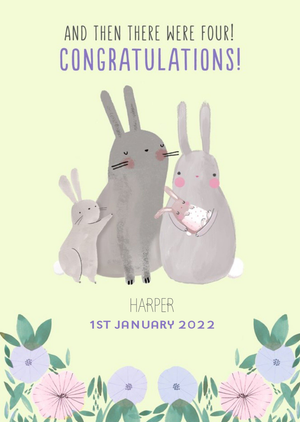Moonpig Cute Illustrative Then There Were Four New Baby Card