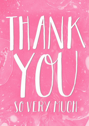 Moonpig Pink And White Wash Personalised Thank You Card