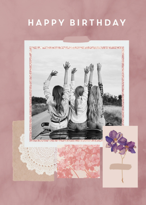 Moonpig Happy Birthday Instant Photo Flower Personalised Birthday Card