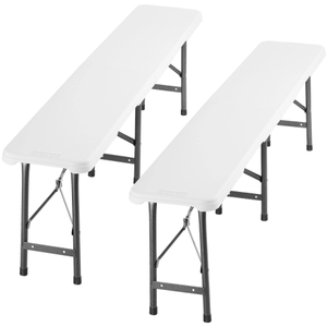 Set da 2 panche da birreria Panja, resistenti alle intemperie, con una portata di 500 kg