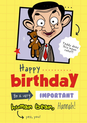 Moonpig Mr Bean Kids Very Important Human Bean Birthday Card