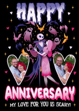 Disney Scary Love Nightmare Before Christmas Jack And Sally Photo Upload Anniversary Card