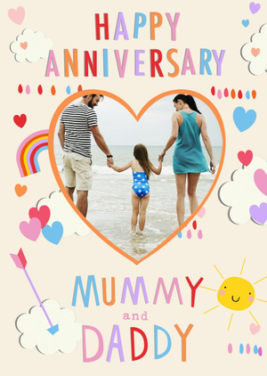 Moonpig Happy Anniversary Photo Upload Card - Mummy And Daddy