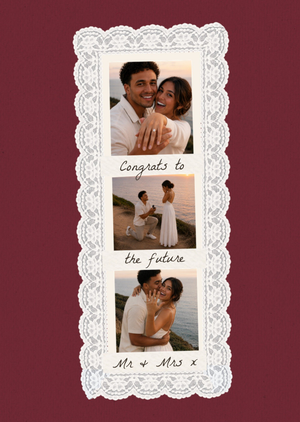 Moonpig Future Mr & Mrs Lace Frame Photo Upload Engagement Card