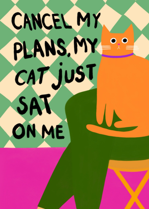 Moonpig Cancel My Plans My Cat Just Sat On Me Card