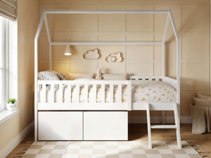  Flair Explorer Single Mid Sleeper House Bed with Safety Rails & Toy Box 
