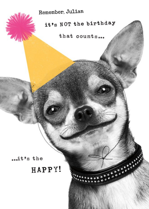 Moonpig Modern Chihuahua It's Not The Birthday That Counts Birthday Card