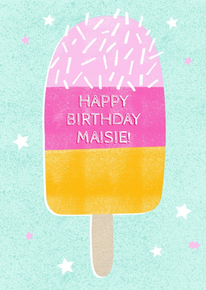 Moonpig Personalised Ice Lolly Birthday Card