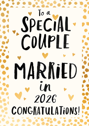 Pigment Gold Polka Dot Special Couple Married In 2026 Card