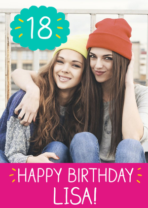 Happy Jackson Pink Panel Personalised Photo Upload Happy 18th Birthday Card