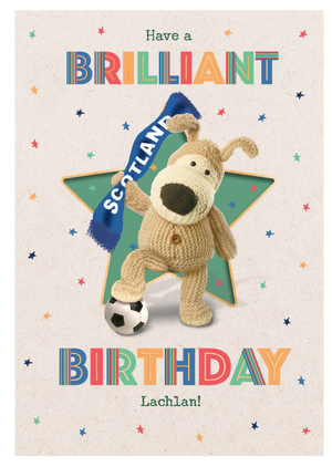 Moonpig Boofle Scotland Football Have A Brilliant Birthday Card