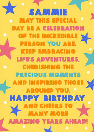 Moonpig Vibrant Stars Amazing Years Ahead Words Birthday Card
