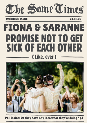 Moonpig Wedding Card - Wedding Congratulations - Photo Upload - Newspaper Style