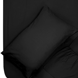 Essentials Black Sheet & Pillowcase Range King Bed Fittd