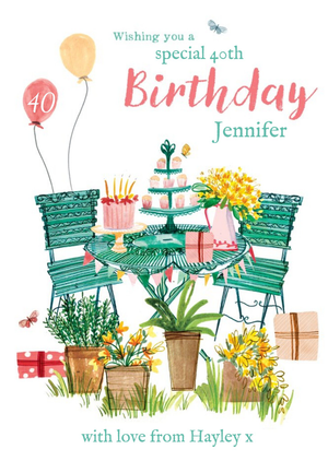 Moonpig Birthday Card - Happy Birthday - 40th