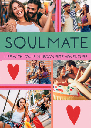 Moonpig Soulmate Life With You Is My Favourite Adventure Block Colour Photo Upload Valentine's Day Card