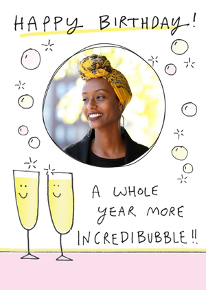 Moonpig Simple Illustration Of Two Champagne Glasses Incredibubble Photo Upload Birthday Card
