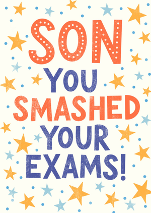 Moonpig Pigment Son You Smashed Your Exams Stars Typography Card