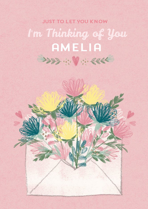 Moonpig Colourful Garden Flowers Personalised Thinking Of You Card