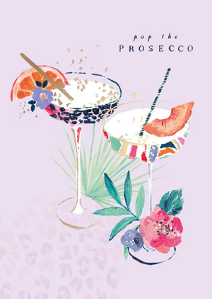Moonpig Pop The Prosecco Illustration Card