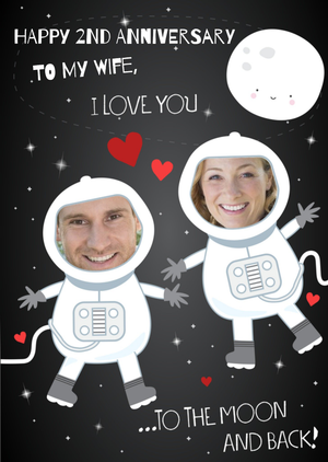 Moonpig Love You To The Moon And Back Photo Upload Anniversary Card For Wife