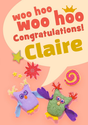 Moonpig Woo Hoo Owl Personalised Congratulations Card
