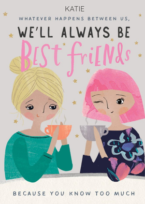 Moonpig Illustrative Humorous Best Friends Birthday Card