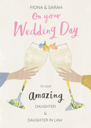 Moonpig On Your Wedding Day To Our Amazing Daughter And Daughter In Law Wedding Card LGBTQ Same Sex Lesbian
