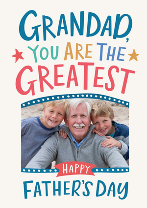 Moonpig Film Strip Photo Frame With Colourful Typography Father's Day Photo Upload Card