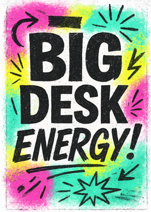 Moonpig Big Desk Energy Colourful New Job Card