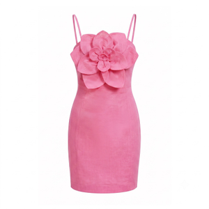 Alina Pink Linen Dress (L)