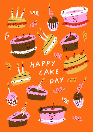Moonpig Happy Cake Day Cake Illustrated Birthday Card