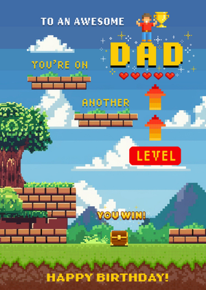 Moonpig To An Awesome Dad You're On Another Level Birthday Card