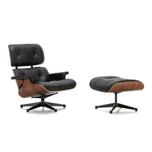 Vitra Eames Lounge Chair with Ottoman Black Leather | Fast Delivery