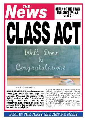 Moonpig Designers Class Act Newspaper Headline Personalised Congratulations Card