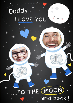 Moonpig Love You To The Moon And Back Personalised Photo Card