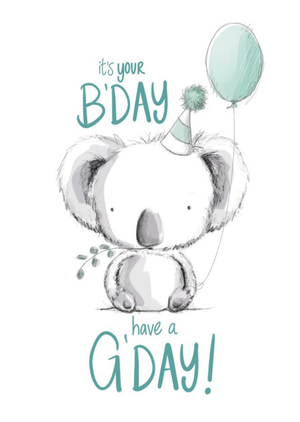 Moonpig Double Pea Design Koala Bear Pun Birthday Card