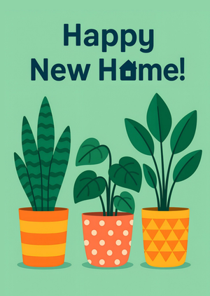Moonpig Happy New Home Houseplants Card