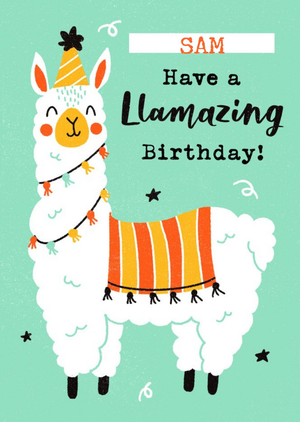 Moonpig Bright Illustration Of A Llama. Have A Llamazing Birthday Card