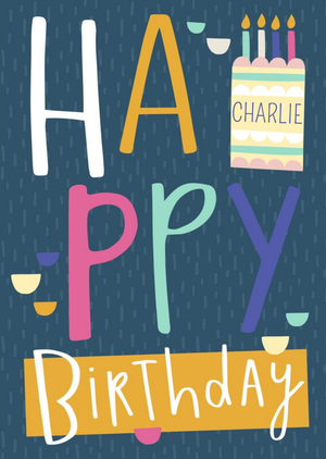 Moonpig Big Colourful Letters Personalised Happy Birthday Card