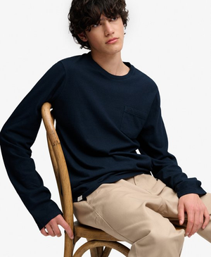 Katoenen Linnen Longsleeve Top Met Zak