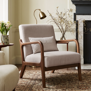 Light Beige Linen Hertford Accent Chair