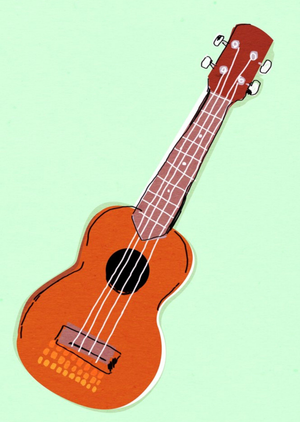 Moonpig Mint Green And Classic Guitar Illustration Card